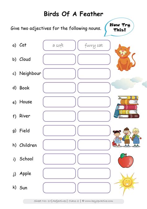 english worksheet for grade 2